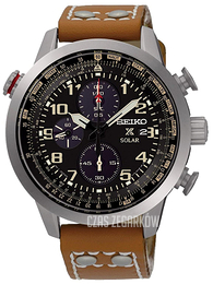 Seiko Chronograph Czarny/Skóra Ø44 mm SSC421P1