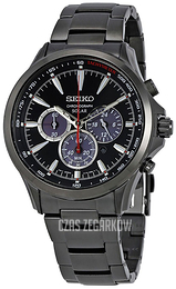 Seiko Chronograph Czarny/Stal Ø45 mm SSC497P1