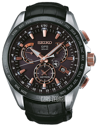 Seiko Astron Czarny/Skóra Ø45 mm SSE061J1