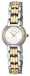 Seiko Dress Ladies Biały/Stal w odcieniu złota Ø20 mm SUJC24