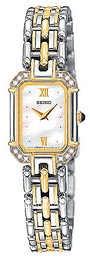 Seiko Dress Ladies Biały/Stal w odcieniu złota SUJE08