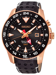 Seiko Kinetic Czarny/Skóra Ø45 mm SUN028P1