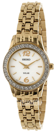 Seiko Dress Ladies Biały/Stal w odcieniu złota Ø24 mm SUP128