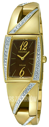 Seiko Dress Ladies Brązowy/Stal w odcieniu złota SUP248