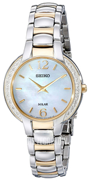 Seiko Dress Ladies Biały/Stal w odcieniu złota Ø29 mm SUP254