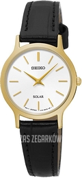 Seiko Solar Biały/Skóra Ø26 mm SUP300P1