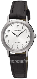 Seiko Solar Biały/Skóra Ø26 mm SUP369P1