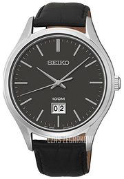 Seiko Chronograph Czarny/Skóra Ø42 mm SUR023P2