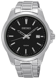 Seiko Dress Czarny/Stal Ø42 mm SUR155P1