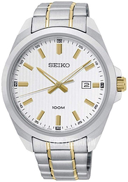 Seiko Biały/Stal w odcieniu złota Ø42 mm SUR279P1