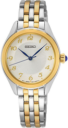 Seiko Biały/Stal w odcieniu złota Ø29 mm SUR380P1
