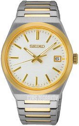 Seiko Dress Biały/Stal w odcieniu złota Ø38.9 mm SUR558P1