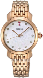 Seiko Classic Biały/Stal w kolorze różowego złota Ø29 mm SUR624P1