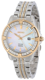 Seiko Dress Ladies Biały/Stal w odcieniu złota Ø31 mm SUT072