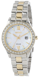 Seiko Dress Ladies Biały/Stal w odcieniu złota Ø28 mm SUT074