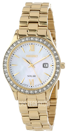 Seiko Dress Ladies Biały/Stal w odcieniu złota Ø28 mm SUT076