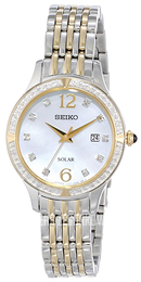Seiko Dress Ladies Biały/Stal w odcieniu złota Ø28.5 mm SUT092