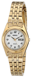 Seiko Dress Ladies Biały/Stal w odcieniu złota Ø26 mm SUT118
