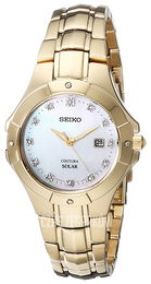 Seiko Coutura Biały/Stal w odcieniu złota Ø29 mm SUT168