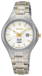 Seiko Solar Srebrny/Stal w odcieniu złota Ø30 mm SUT203P1
