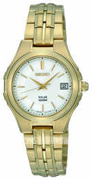 Seiko Dress Ladies Biały/Stal w odcieniu złota Ø27 mm SUTO46