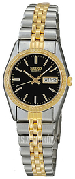Seiko Dress Ladies Czarny/Stal w odcieniu złota Ø24 mm SWZ018