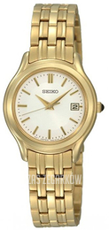 Seiko Dress Ladies Biały/Stal w odcieniu złota Ø27 mm SXB388P1