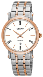 Seiko Premier Srebrny/Stal w kolorze różowego złota Ø30 mm SXB430P1