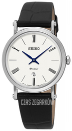 Seiko Premier Srebrny/Skóra Ø30.5 mm SXB431P1