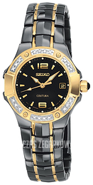 Seiko Coutura Czarny/Stal w odcieniu złota Ø25.5 mm SXDA48
