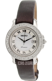 Seiko Premier Srebrny/Skóra Ø28 mm SXDE57P2