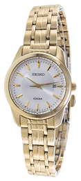 Seiko Dress Ladies Biały/Stal w odcieniu złota Ø28 mm SXDE72