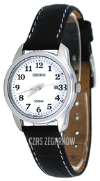 Seiko Dress Ladies Biały/Skóra Ø28 mm SXDE77