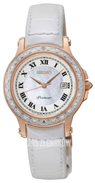 Seiko Biały/Skóra Ø31 mm SXDF08P1