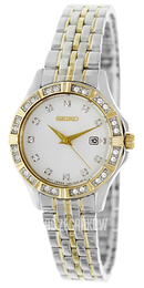 Seiko Dress Ladies Biały/Stal w odcieniu złota Ø30 mm SXDF16
