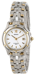 Seiko Dress Ladies Biały/Stal w odcieniu złota Ø26 mm SXE586