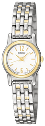 Seiko Dress Ladies Biały/Stal w odcieniu złota Ø18 mm SXGM04
