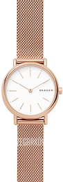 Skagen Signatur Biały/Stal w kolorze różowego złota Ø30 mm SKW2694