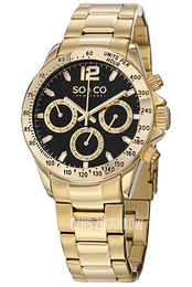 So & Co New York Monticello Czarny/Stal w odcieniu złota Ø42 mm 5001.2