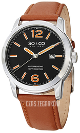So & Co New York Madison Czarny/Skóra Ø42 mm 5011L.1