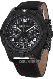 So & Co New York Yacht Timer Czarny/Skóra Ø44 mm 5016.2