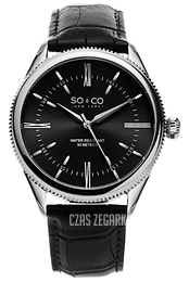 So & Co New York Madison Czarny/Skóra Ø39 mm 5023.1