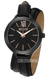 So & Co New York Madison Czarny/Skóra Ø38 mm 5047.4