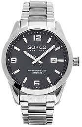 So & Co New York Madison Szary/Stal Ø40 mm 5051.3