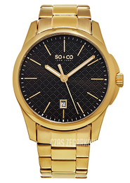 So & Co New York Madison Czarny/Stal w odcieniu złota Ø42 mm 5095.4