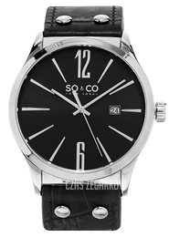 So & Co New York Madison Czarny/Skóra Ø45 mm 5098.2