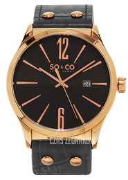 So & Co New York Madison Czarny/Skóra Ø45 mm 5098.4