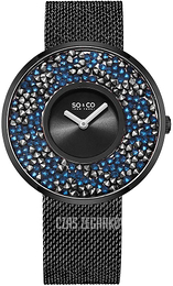 So & Co New York Chelsea Czarny/Stal Ø40 mm 5223M.8