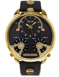 So & Co New York SoHo Czarny/Stal w odcieniu złota Ø50 mm 5240.4