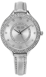 So & Co New York Studio Srebrny/Skóra Ø38 mm 5241.1